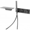 Gun Gray Thermostatic Bathtub Tap Shower Set with Waterfall