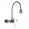 Wall Mounted Brass Rotatable Modern Chrome Tall High Arc Kitchen Tap